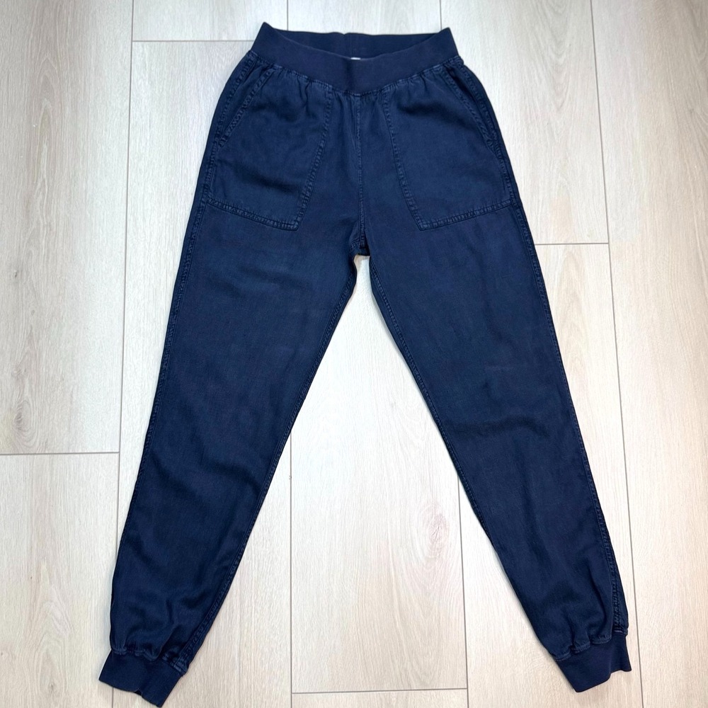 Faherty Womens XS Gray Jogger Pants Tencel Linen Stretch Elastic‎ Waist Casual